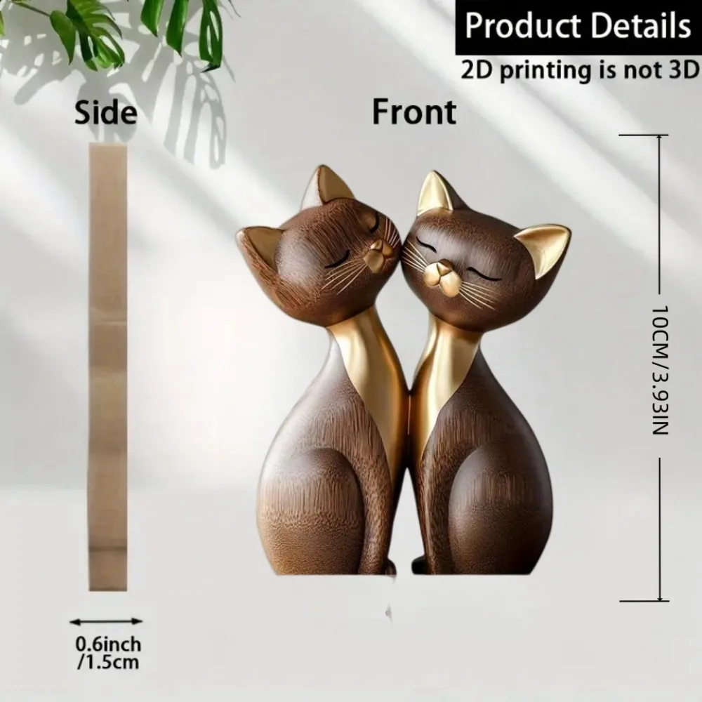 Wooden Kitten Couple Sculpture - Interior Design School recension och pris