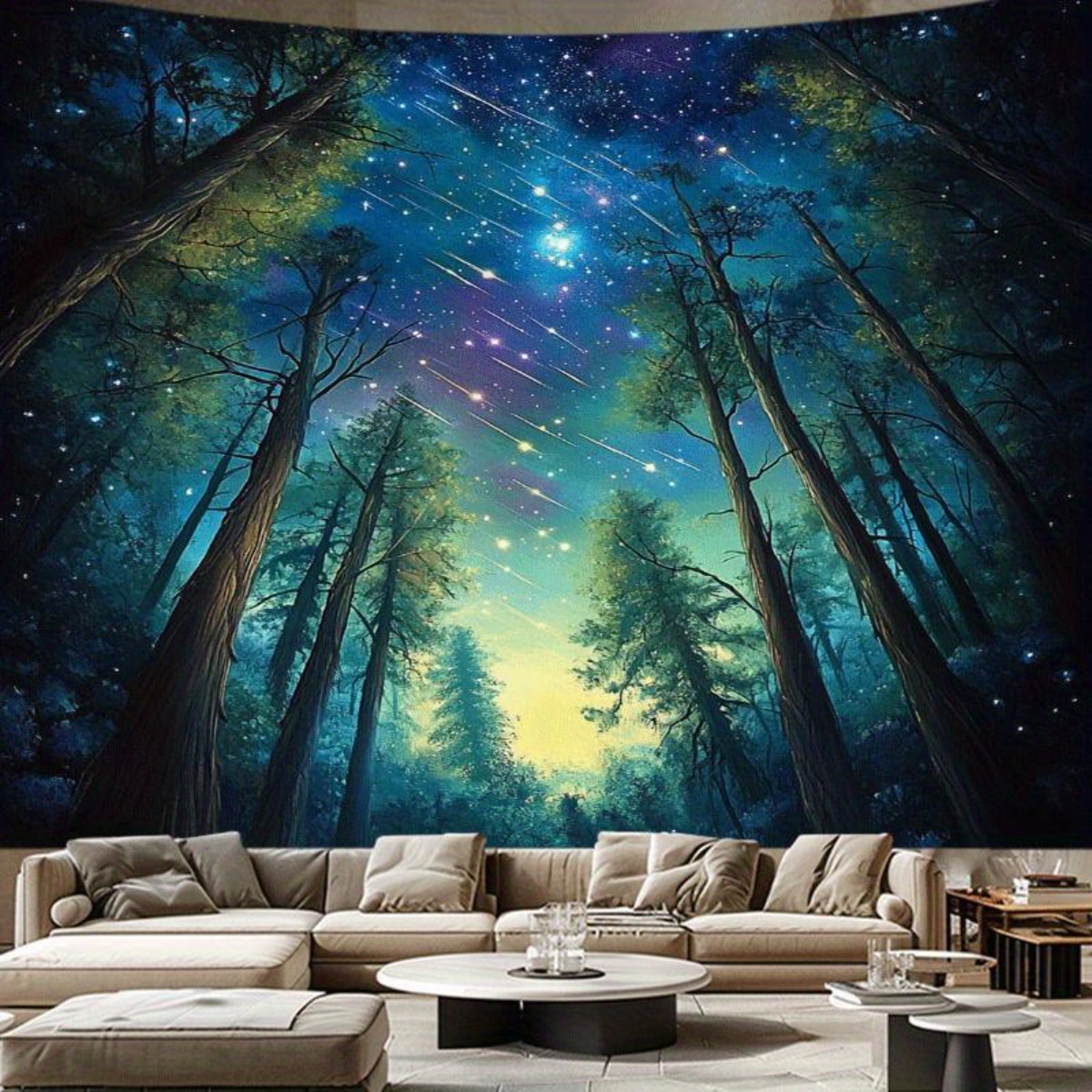 Starry Night Forest Sky Wall T - Interior Design Landscape recension och pris