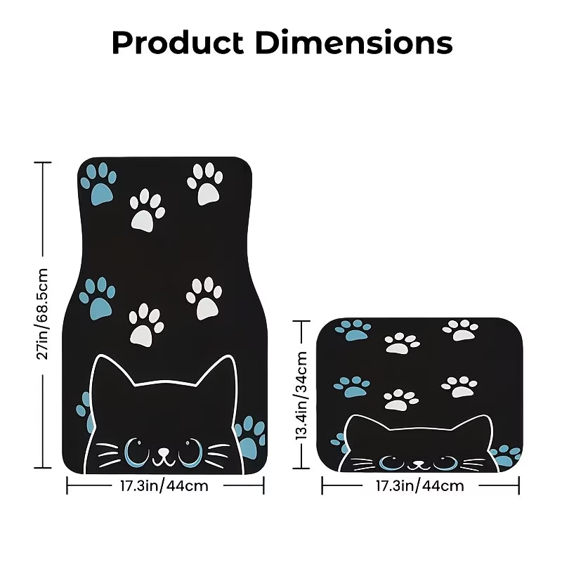 4Pc Car Floor Mats - Cute Cat  - Interior Design Experience recension och pris