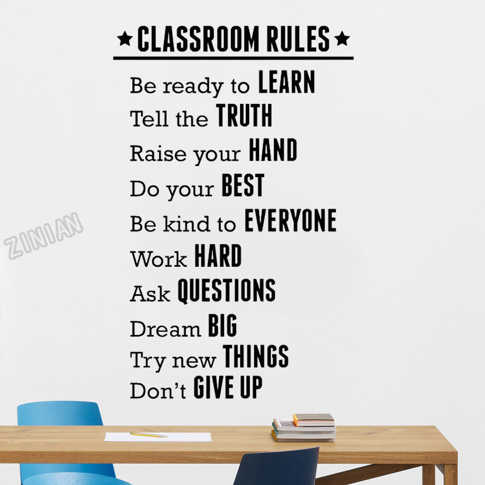 Classroom Rules Wall Sticker F - Interior Design School recension och pris
